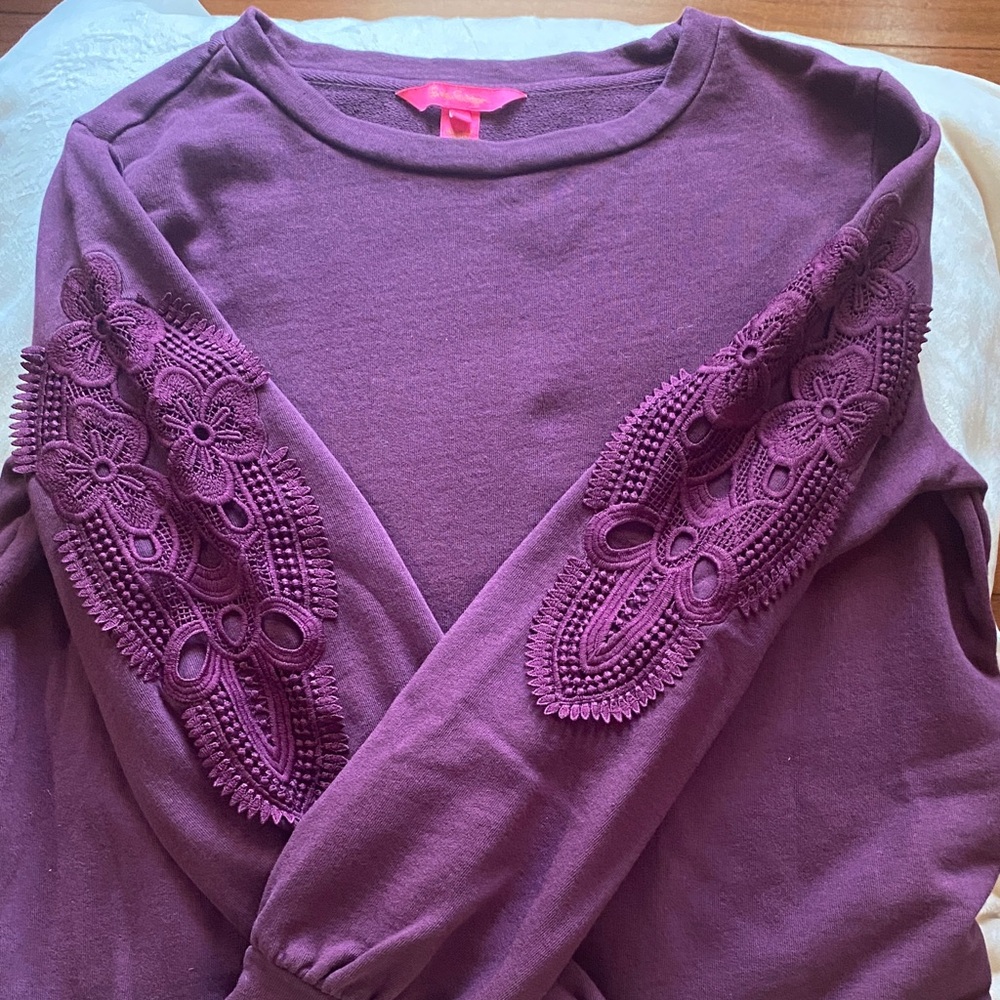 Lilly Pulitzer Plum Long Sleeve with Lace Accents